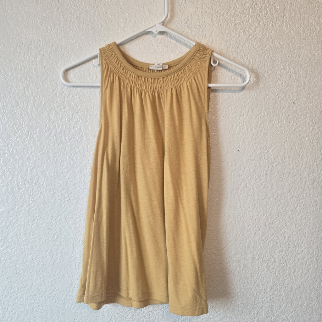 A.N.A Xs Rayon Blend Mustard Yellow Tunic Tank Top